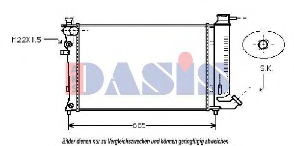 AKS DASIS 060730N Радіатор, охолодження двигуна