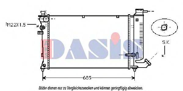 AKS DASIS 060740N Радіатор, охолодження двигуна