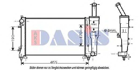 AKS DASIS 080077N Радіатор, охолодження двигуна