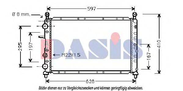 AKS DASIS 080330N Радіатор, охолодження двигуна