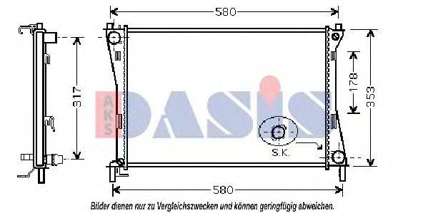 AKS DASIS 090016N Радіатор, охолодження двигуна