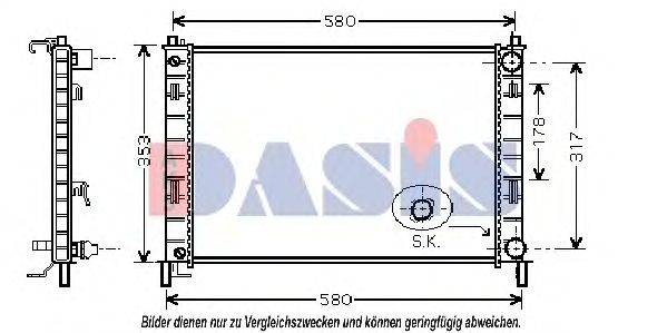 AKS DASIS 090017N Радіатор, охолодження двигуна