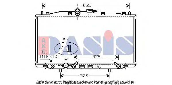 AKS DASIS 100038N Радіатор, охолодження двигуна