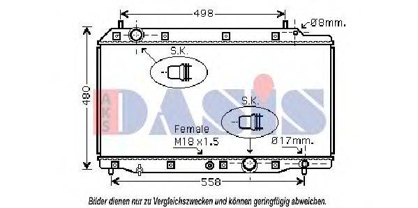 AKS DASIS 100064N Радіатор, охолодження двигуна