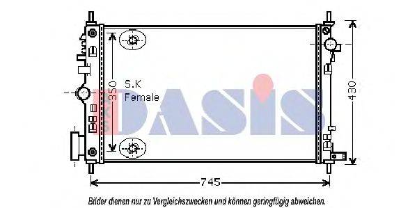 AKS DASIS 150095N Радіатор, охолодження двигуна