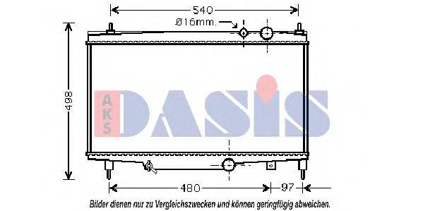 AKS DASIS 160032N Радіатор, охолодження двигуна