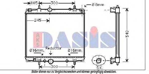 AKS DASIS 160107N Радіатор, охолодження двигуна