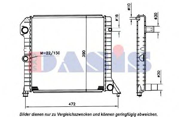 AKS DASIS 220902N Радіатор, охолодження двигуна