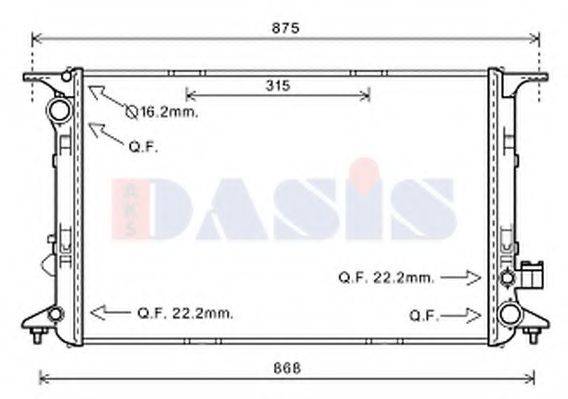 AKS DASIS 480088N Радіатор, охолодження двигуна