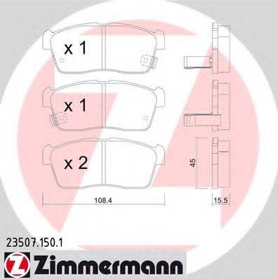 ZIMMERMANN 235071501 Комплект гальмівних колодок, дискове гальмо