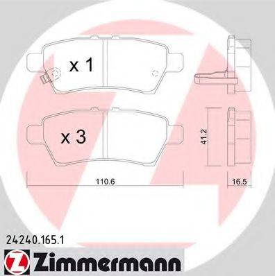 ZIMMERMANN 242401651 Комплект гальмівних колодок, дискове гальмо