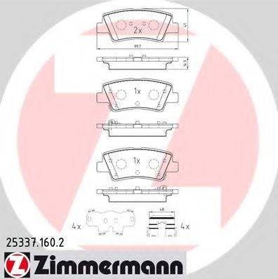 ZIMMERMANN 253371602 Комплект гальмівних колодок, дискове гальмо