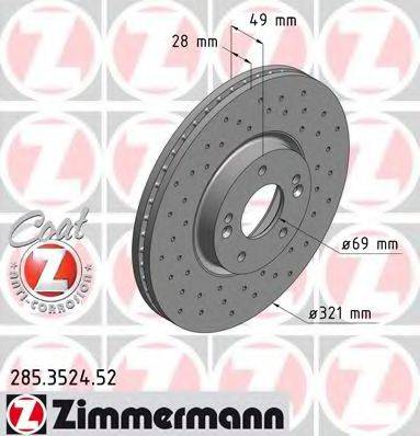 ZIMMERMANN 285352452 гальмівний диск