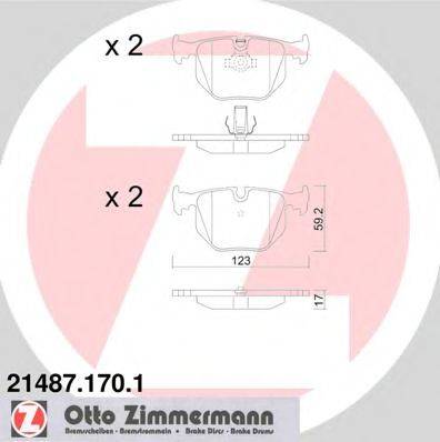 ZIMMERMANN 214871701 Комплект гальмівних колодок, дискове гальмо