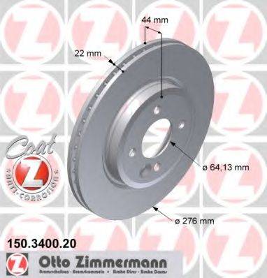 ZIMMERMANN 150340020 гальмівний диск