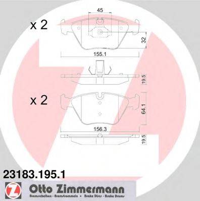 ZIMMERMANN 231831951 Комплект гальмівних колодок, дискове гальмо