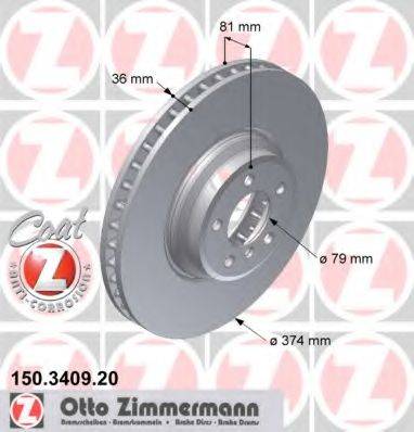 ZIMMERMANN 150340920 гальмівний диск