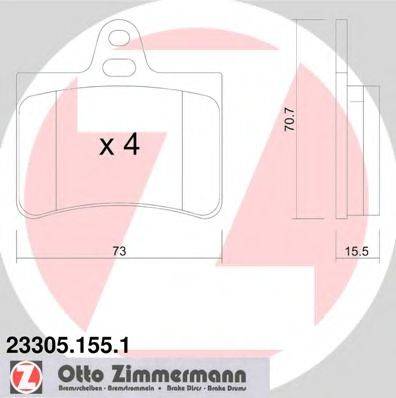 ZIMMERMANN 233051551 Комплект гальмівних колодок, дискове гальмо