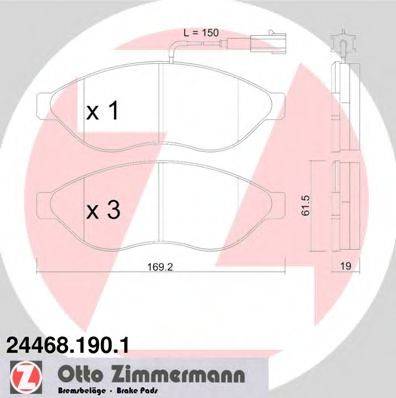 ZIMMERMANN 244681901 Комплект гальмівних колодок, дискове гальмо