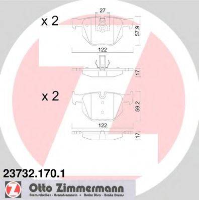 ZIMMERMANN 237321701 Комплект гальмівних колодок, дискове гальмо