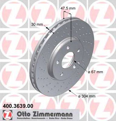 ZIMMERMANN 400363900 гальмівний диск