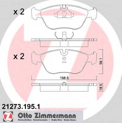 ZIMMERMANN 212731951 Комплект гальмівних колодок, дискове гальмо