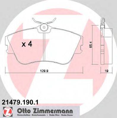 ZIMMERMANN 214791901 Комплект гальмівних колодок, дискове гальмо