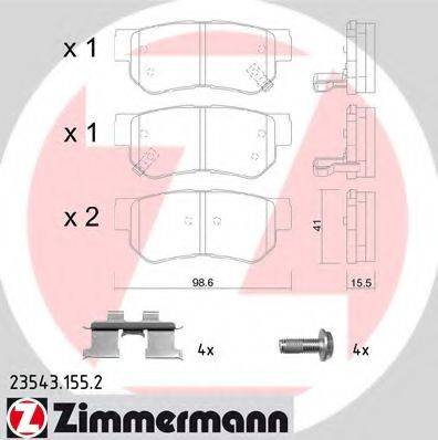 ZIMMERMANN 235431552 Комплект гальмівних колодок, дискове гальмо