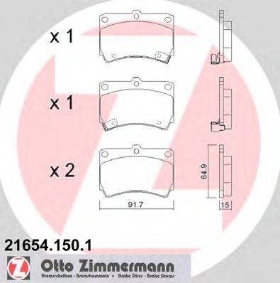 ZIMMERMANN 216541501 Комплект гальмівних колодок, дискове гальмо