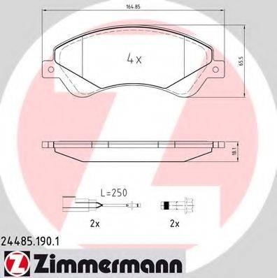 ZIMMERMANN 244851901 Комплект гальмівних колодок, дискове гальмо