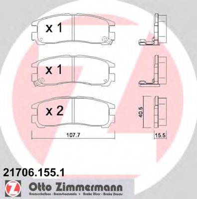 ZIMMERMANN 217061551 Комплект гальмівних колодок, дискове гальмо