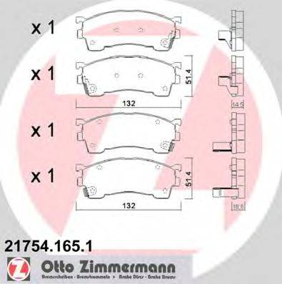 ZIMMERMANN 217541651 Комплект гальмівних колодок, дискове гальмо