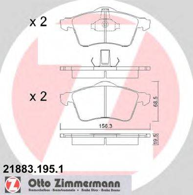 ZIMMERMANN 218831951 Комплект гальмівних колодок, дискове гальмо