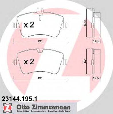 ZIMMERMANN 231441951 Комплект гальмівних колодок, дискове гальмо