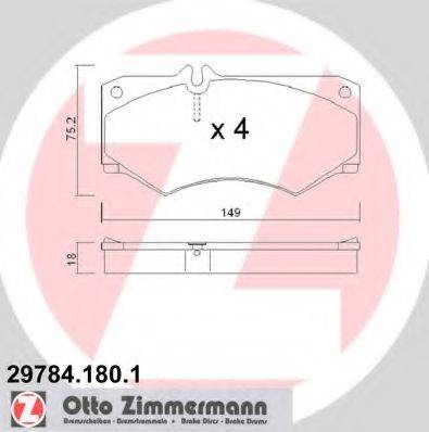 ZIMMERMANN 297841801 Комплект гальмівних колодок, дискове гальмо