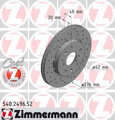 ZIMMERMANN 540249652 гальмівний диск