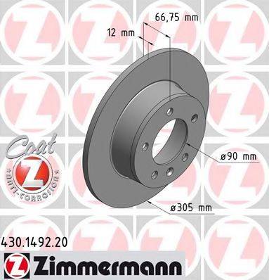 ZIMMERMANN 430149220 гальмівний диск