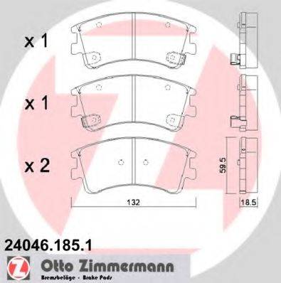 ZIMMERMANN 240461851 Комплект гальмівних колодок, дискове гальмо