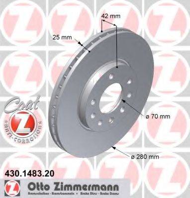 ZIMMERMANN 430148320 гальмівний диск