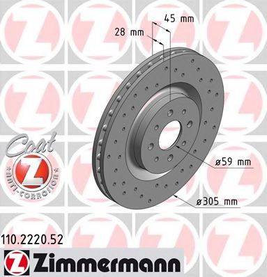 ZIMMERMANN 110222052 гальмівний диск