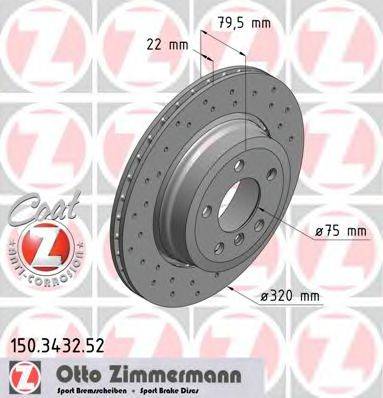 ZIMMERMANN 150343252 гальмівний диск