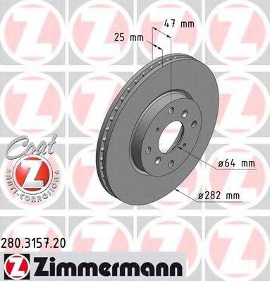 ZIMMERMANN 280315720 гальмівний диск