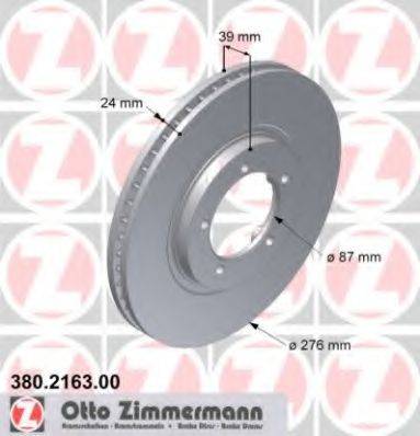 ZIMMERMANN 380216300 гальмівний диск