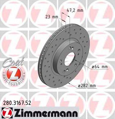 ZIMMERMANN 280316752 гальмівний диск