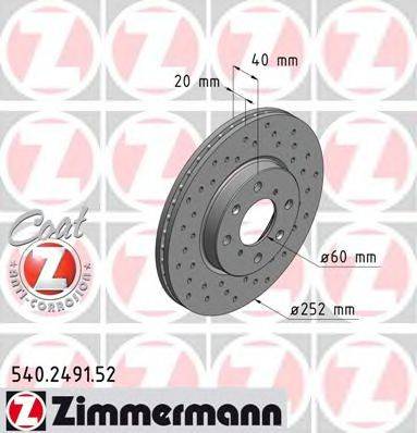 ZIMMERMANN 540249152 гальмівний диск