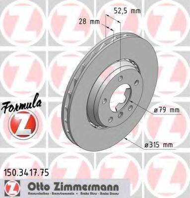 ZIMMERMANN 150341775 гальмівний диск