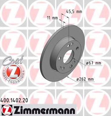 ZIMMERMANN 400140220 гальмівний диск