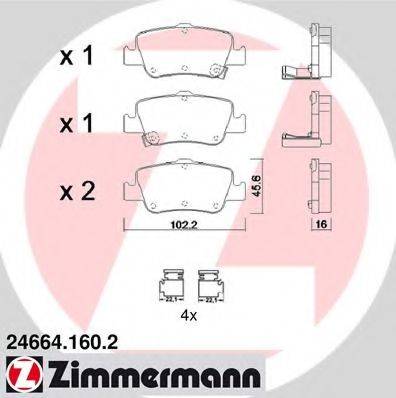 ZIMMERMANN 246641602 Комплект гальмівних колодок, дискове гальмо