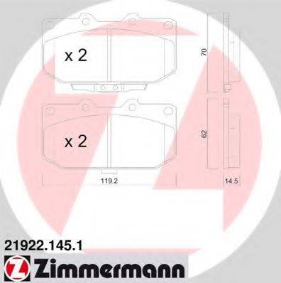 ZIMMERMANN 219221451 Комплект гальмівних колодок, дискове гальмо