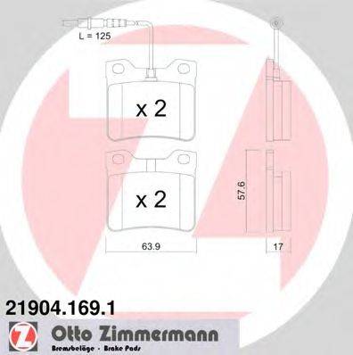 ZIMMERMANN 219041691 Комплект гальмівних колодок, дискове гальмо